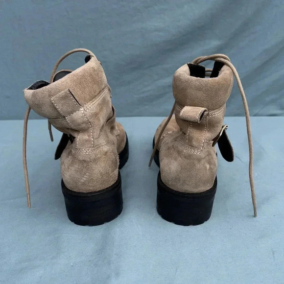 NWOT All Saints Paulina Suede Buckle Boots Desert Sand Sz US 8 /EU 38 MSRP $389 - Picture 3 of 12